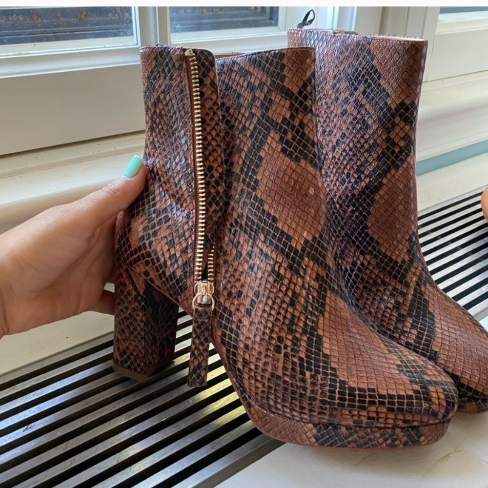 Snake print boots